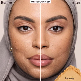Laura Mercier open jar close-up of ultra-fine powder texture for seamless blur