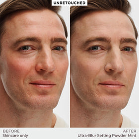 Laura Mercier powder close-up texture demonstrating ultra-blur particles and smooth finish