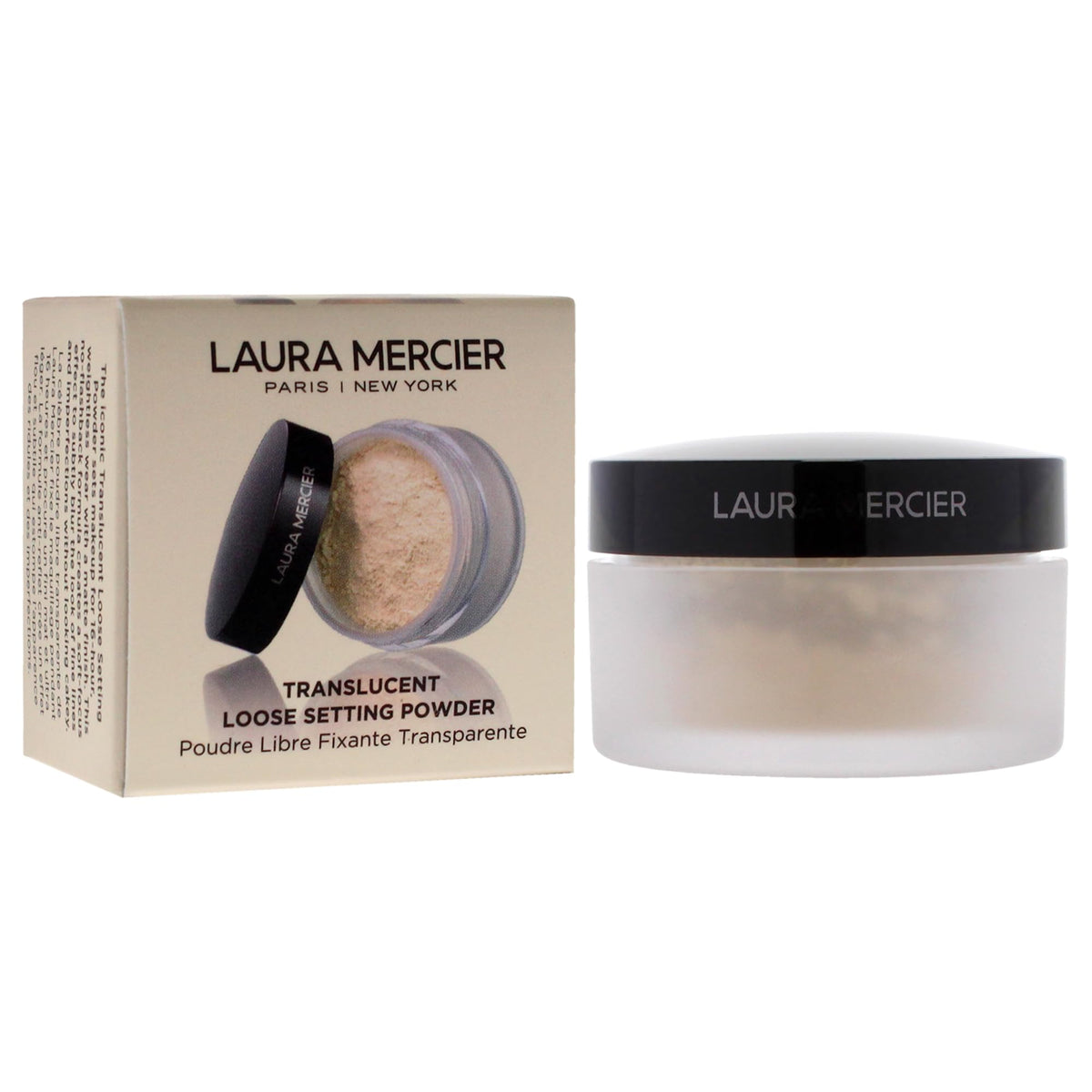 laura mercier powder texture macro shot showing ultra-fine milled finish