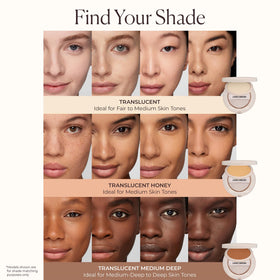 Laura Mercier compact open with included puff for quick touch-ups