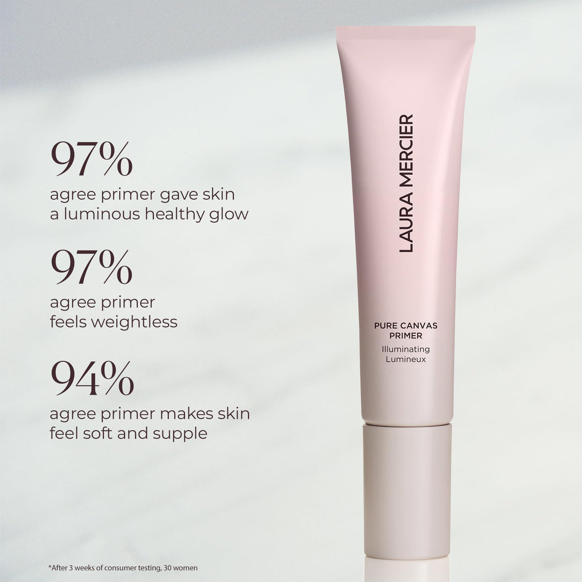 Laura Mercier primer being blended under foundation for extended wear