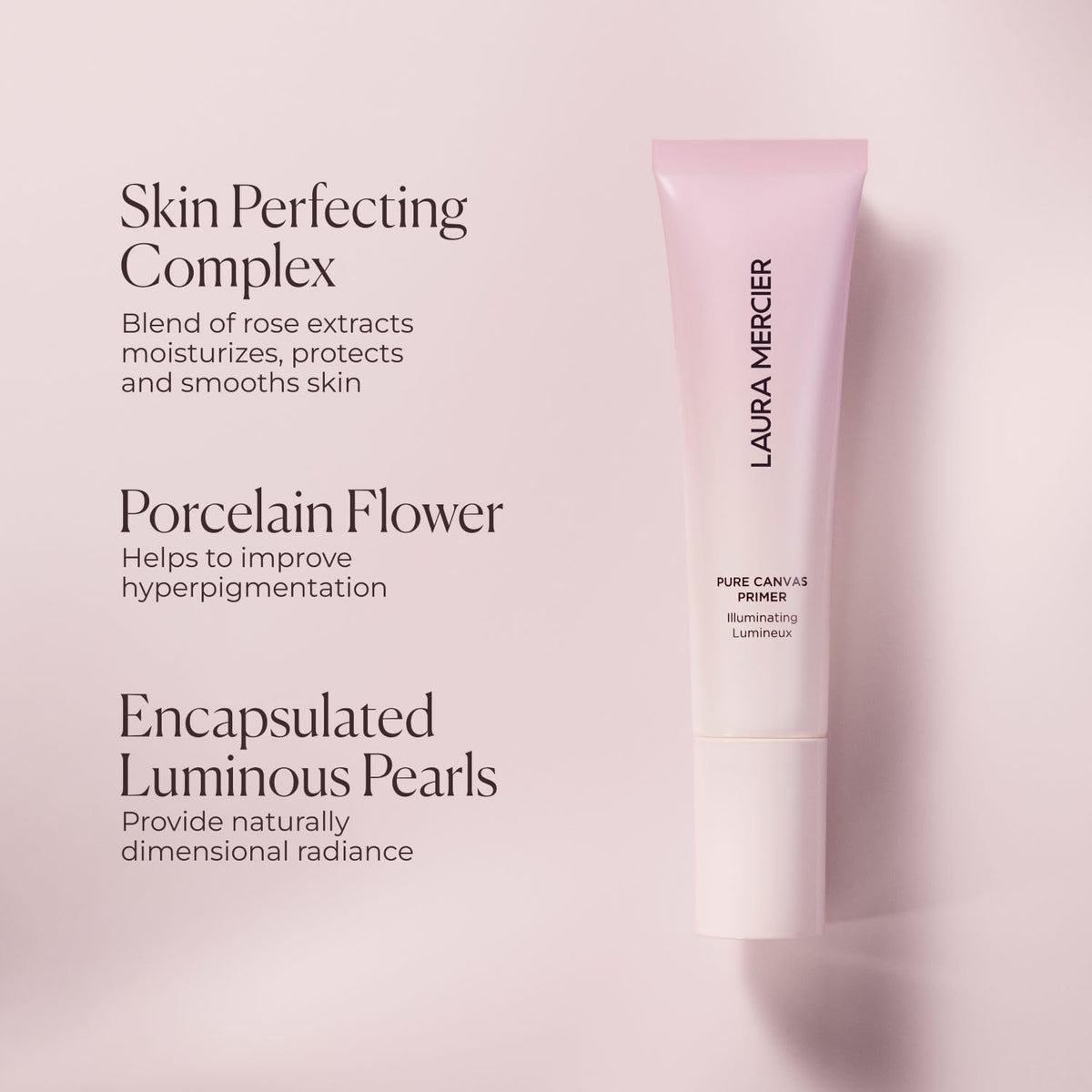 Laura Mercier before and after skin comparison showing more even tone