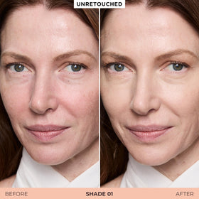 Laura Mercier open compact revealing three adjustable shades for precise matching