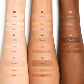 Laura Mercier cream texture close-up demonstrating blendable natural matte finish