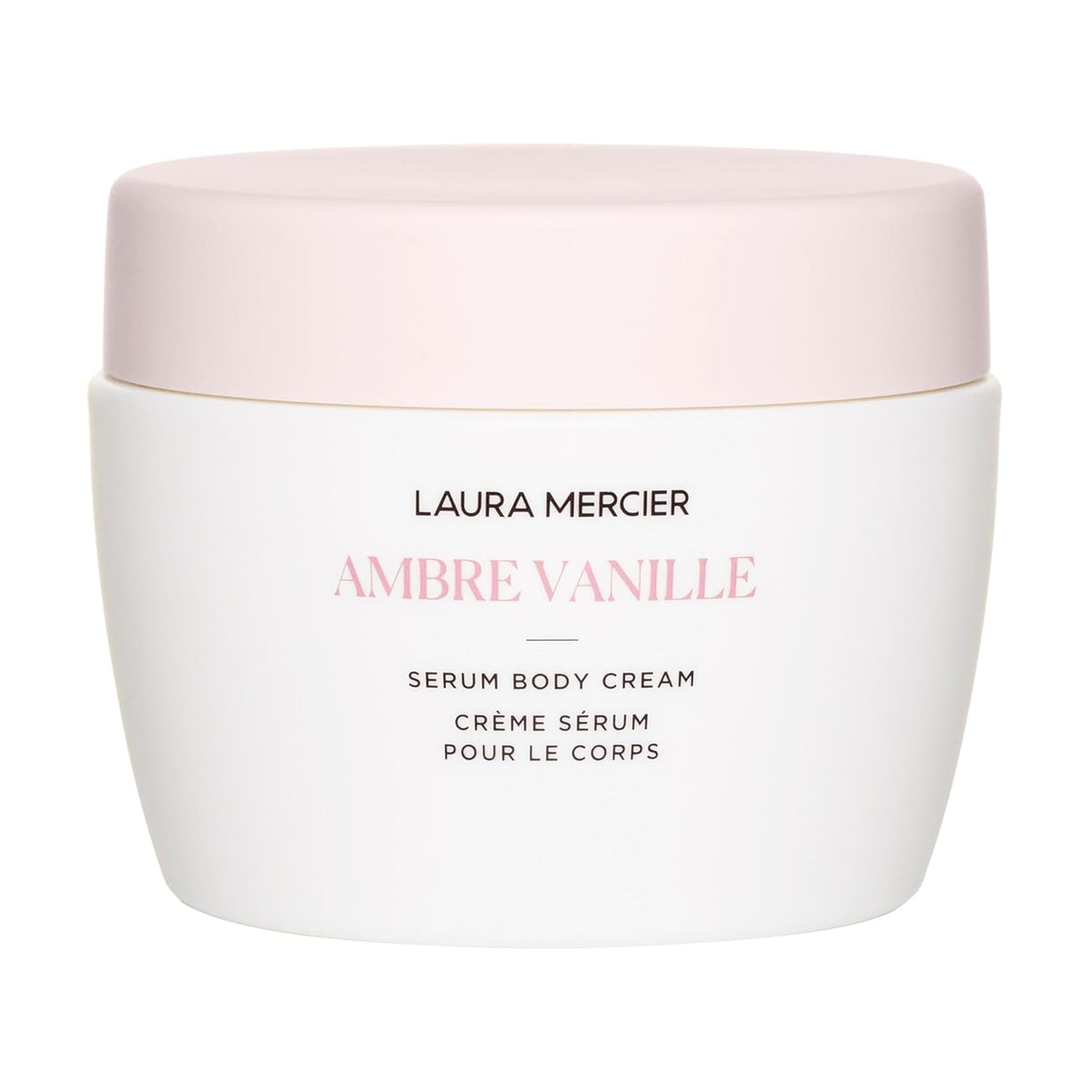 Laura Mercier front jar showing label and elegant packaging for quick recognition and luxury appeal