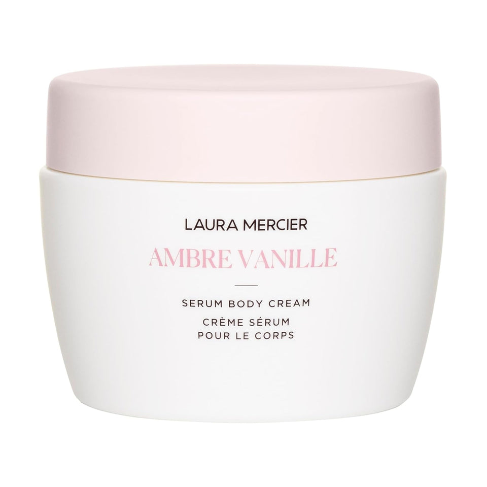 Laura Mercier front jar showing label and elegant packaging for quick recognition and luxury appeal