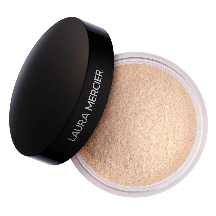 Laura Mercier jar front view showing label and size for quick recognition