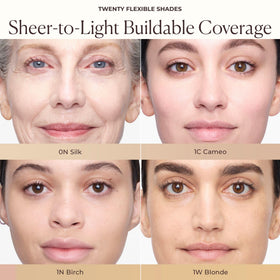 Laura Mercier SPF label detail highlighting broad-spectrum protection