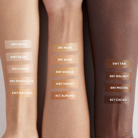 Laura Mercier bisque swatch on wrist showing true-to-shade radiant coverage
