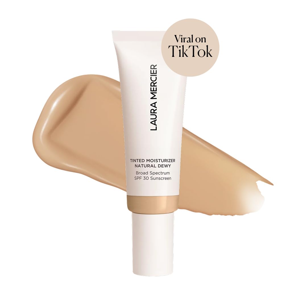 Laura Mercier texture close-up showing creamy drops and hydrating feel