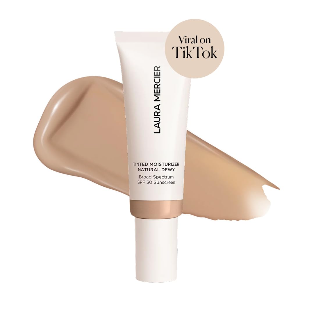Laura Mercier close-up texture shot highlighting creamy, hydrating formula benefits