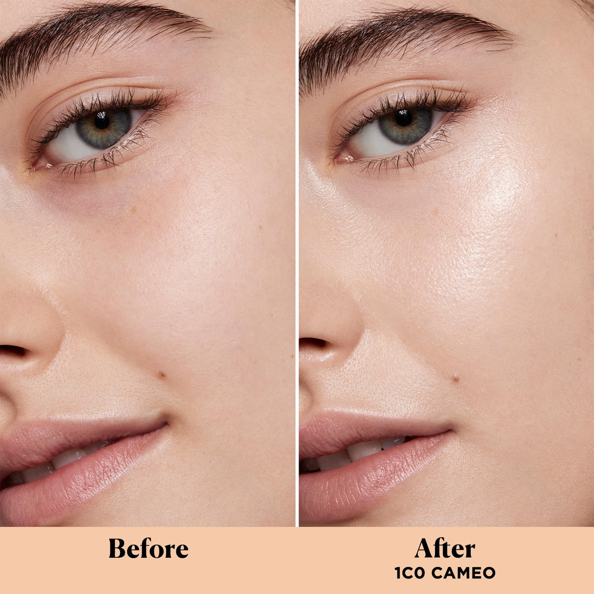 laura mercier closeup of cream texture demonstrating lightweight blendability