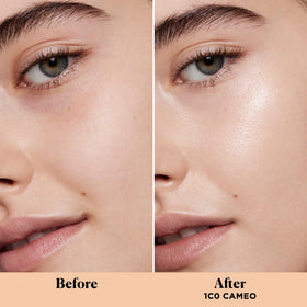 laura mercier closeup of cream texture demonstrating lightweight blendability