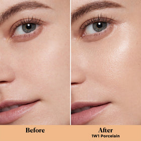 Laura Mercier close-up texture swipe highlighting lightweight cream finish and blendability