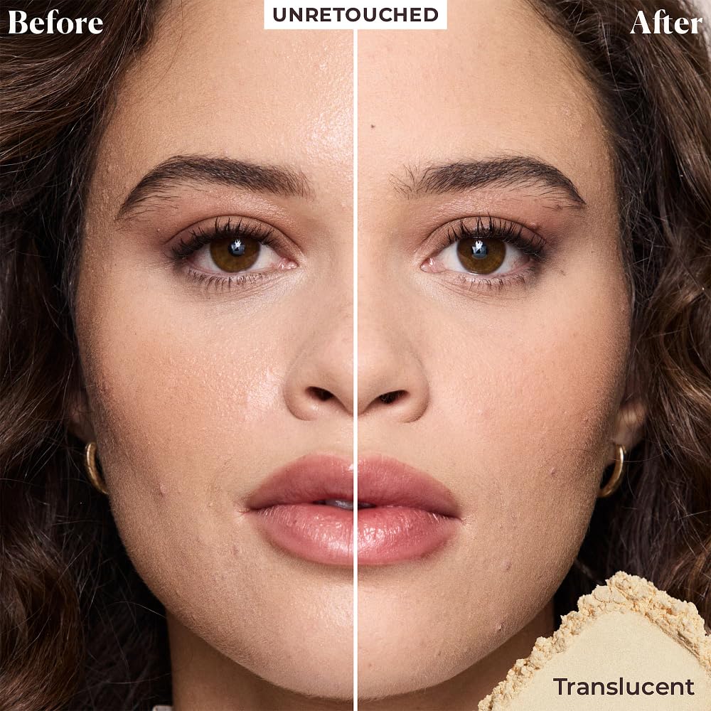Laura Mercier mini open sifter detail reveals controlled product dispensing benefit