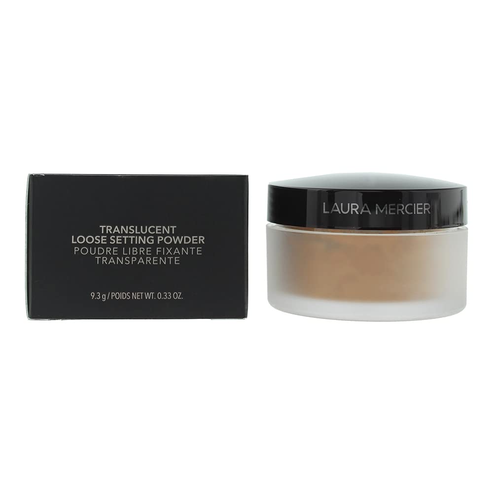 Laura Mercier front packaging showing jar and puff, displays matte finish benefit