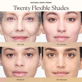 Laura Mercier product on vanity with cosmetics, lifestyle scene for everyday use