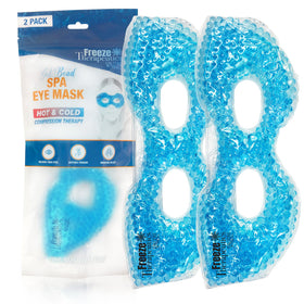 L'AUTRE PEAU front view of two gel bead eye masks showing shape and eye cutouts to soothe eyes