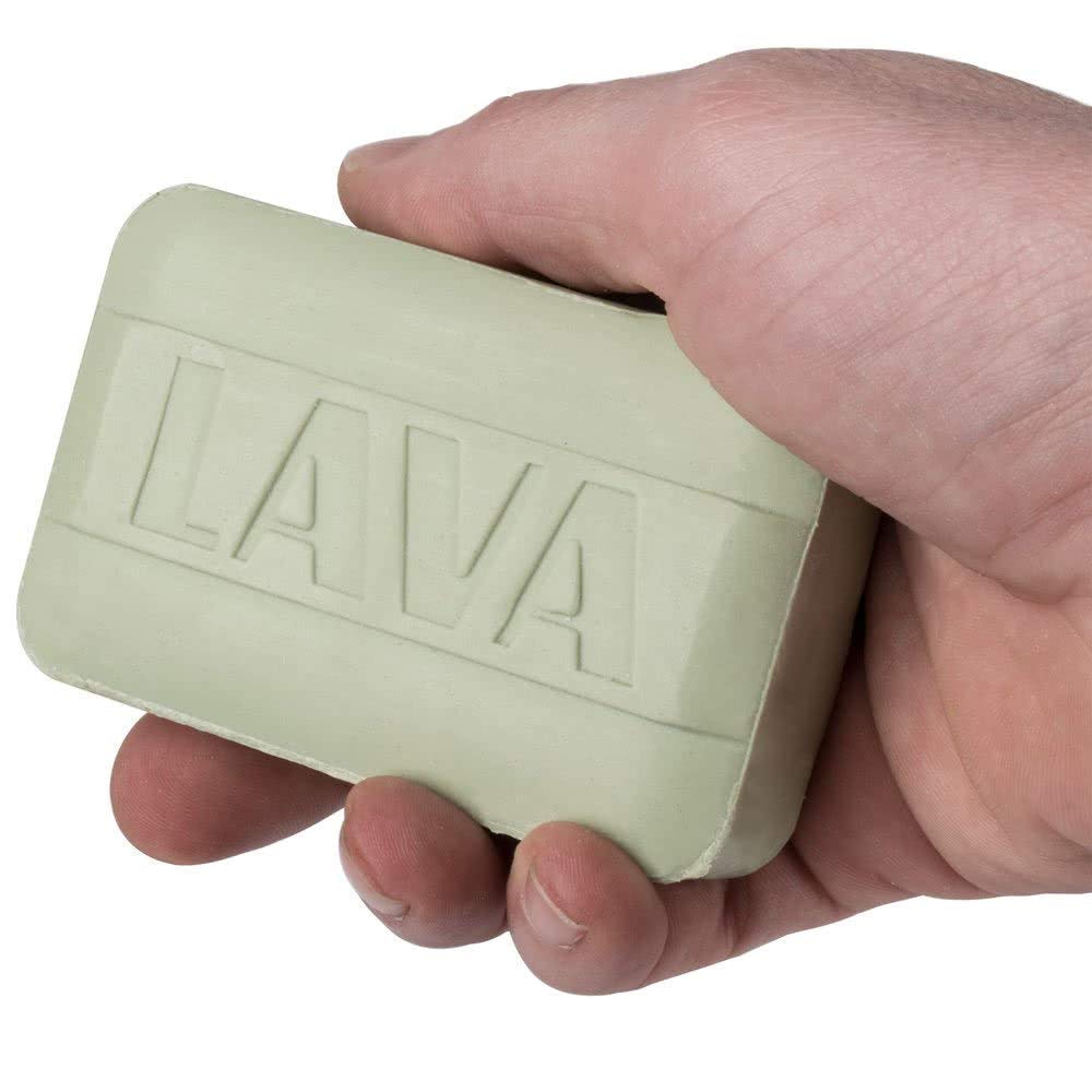 Lava used on hands cleaning grease and leaving skin feeling smoother