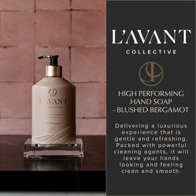 L'AVANT Collective bottle next to refill pouch for size comparison, encourages waste reduction