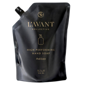 L'AVANT Collective front view of refill pouch showing packaging and eco benefit