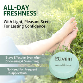 Lavilin tube open showing cream texture and easy single-application benefit