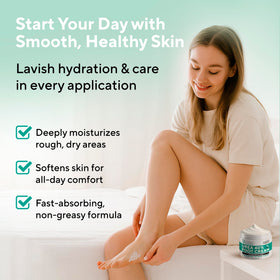 Lavinso cream with aloe and tea tree flatlay showing soothing botanicals and benefits