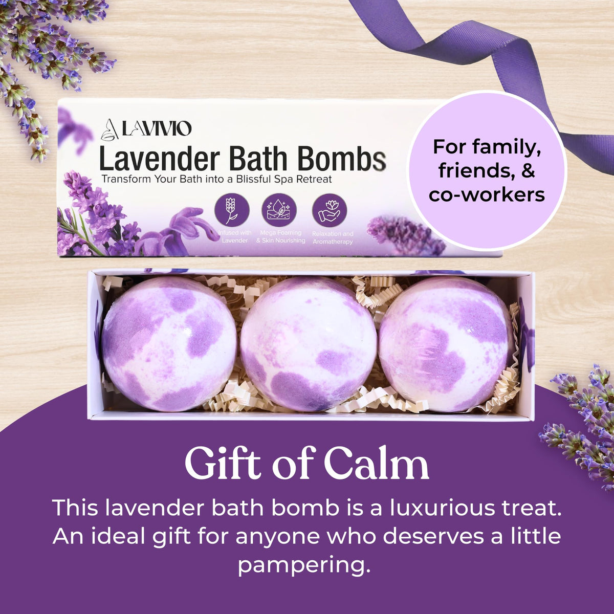 LAVIVIO gift box display with included cutter ready for gifting and presentation
