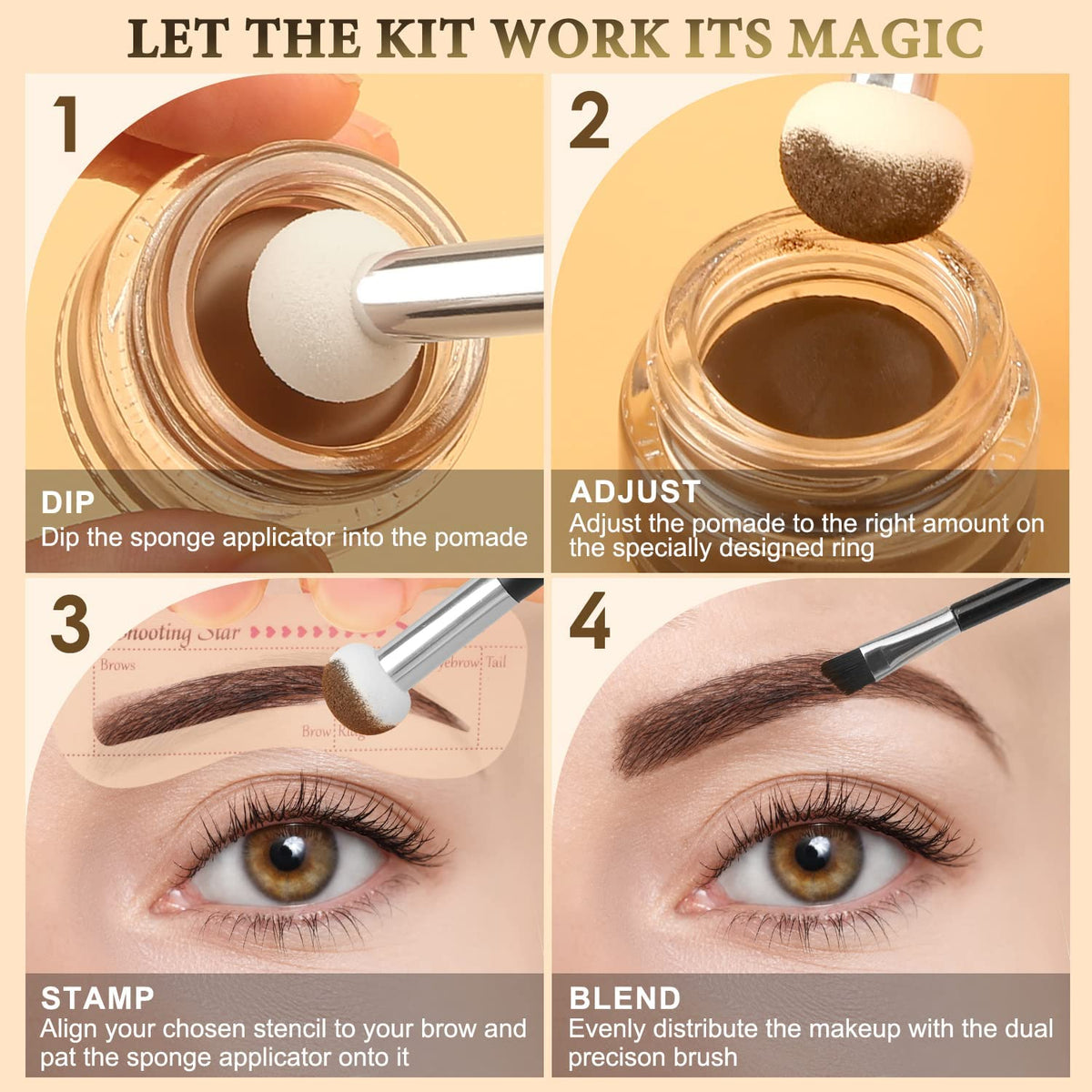 LAVONE set of 20 eyebrow stencils displaying different shape options