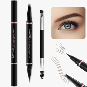 LAVONE 2‑in‑1 microblading pen close up showing fine tips for precise strokes