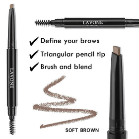 LAVONE brow pencil tip detail for precise hair-like strokes