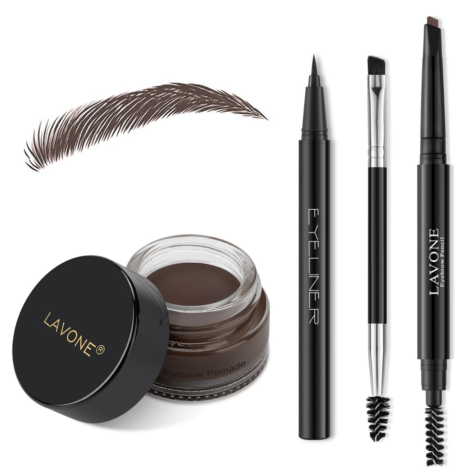 LAVONE front packaging showing complete brow stamp pencil kit for quick shaping