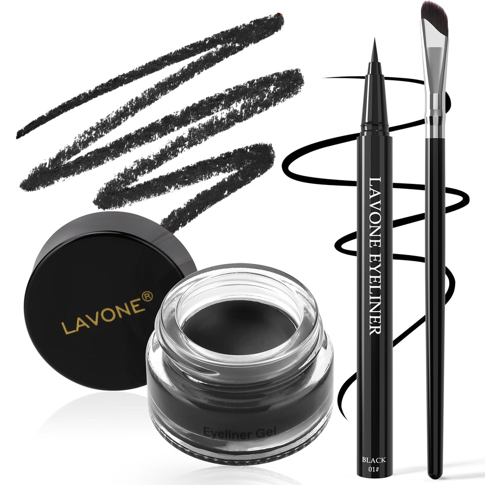 LAVONE front packaging displaying the three-piece eyeliner kit and durable design