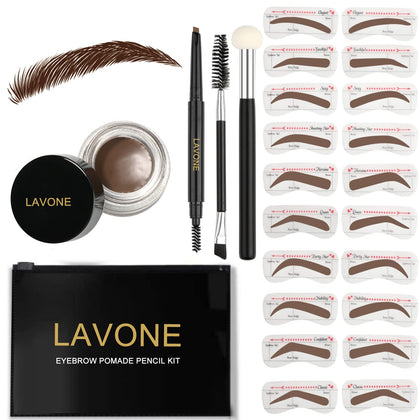 LAVONE front packaging showing complete brow kit and benefits