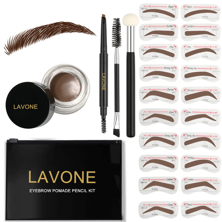LAVONE front packaging showing complete brow kit and benefits