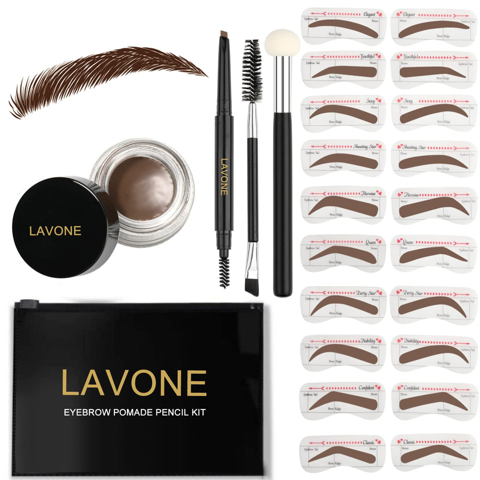 LAVONE front packaging showing complete brow kit and benefits