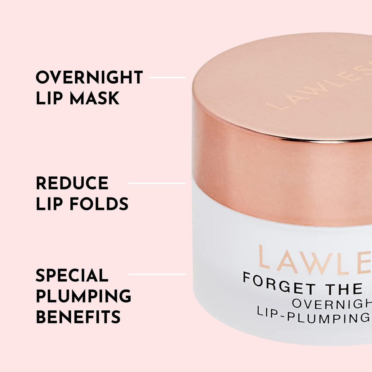 LAWLESS applying overnight lip mask demonstrating soothing, hydrating effect