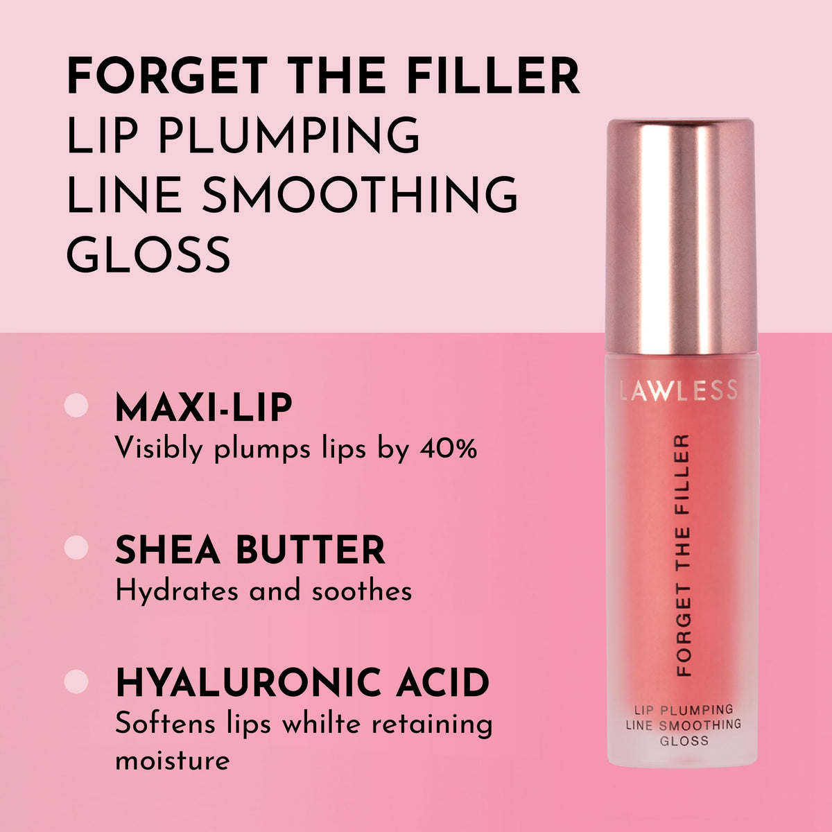 Lawless applicator texture close-up displaying plush wand and smooth gloss for precise application