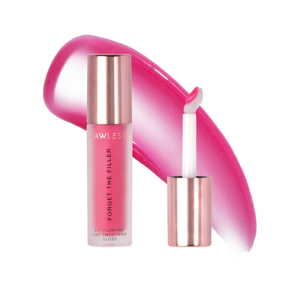 LAWLESS front packaging of Forget The Filler gloss showing shade and compact size for easy storage