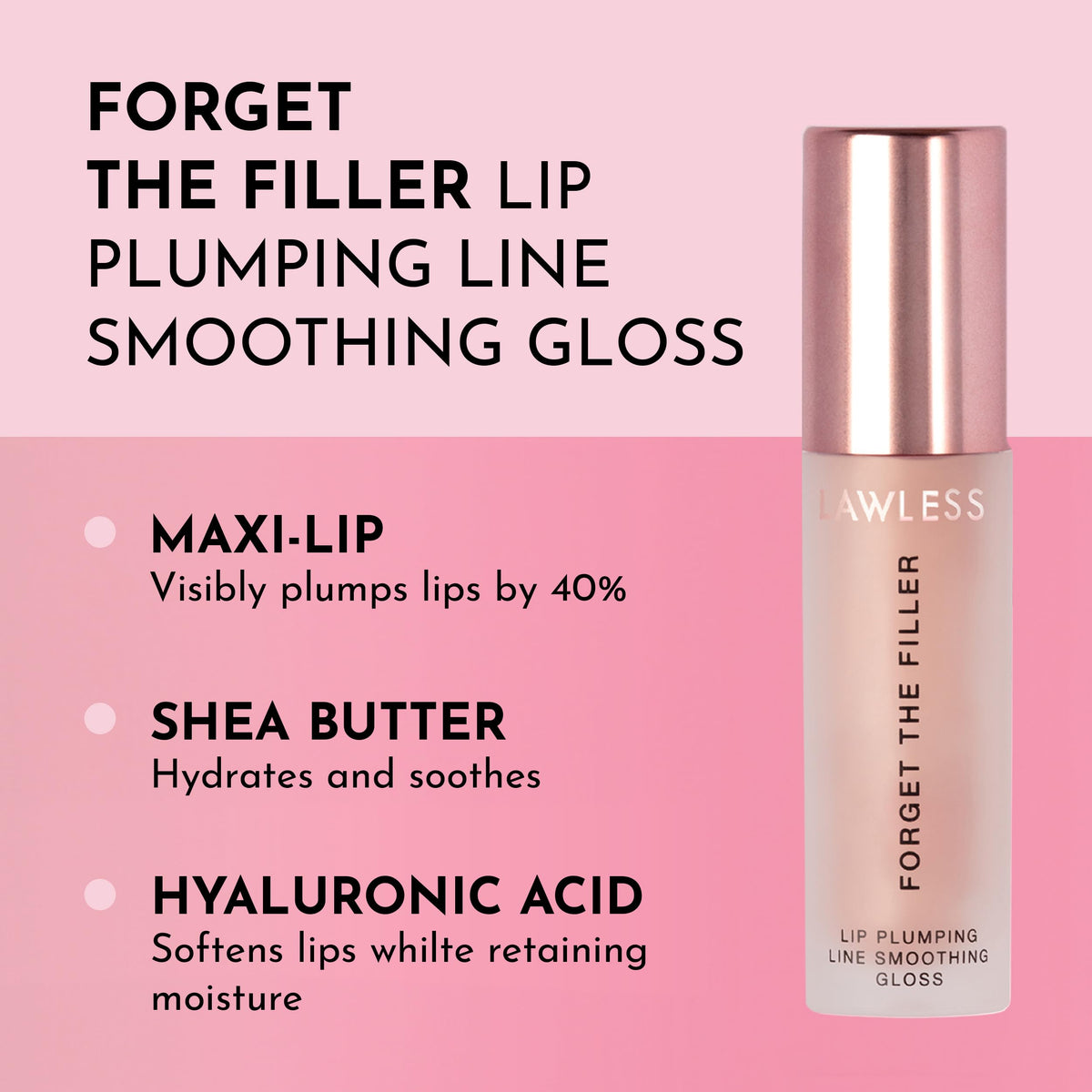 Lawless applicator close-up with plush wand for even, comfortable application