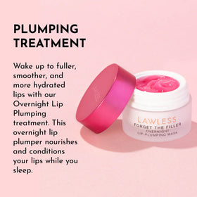 LAWLESS swipe before-and-after on lips showing smoother, fuller-looking result