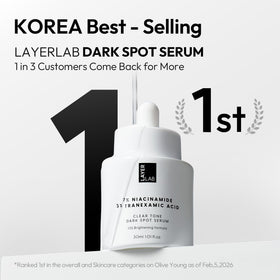 LAYERLAB applying serum on cheek to show easy layering and smoothing benefit