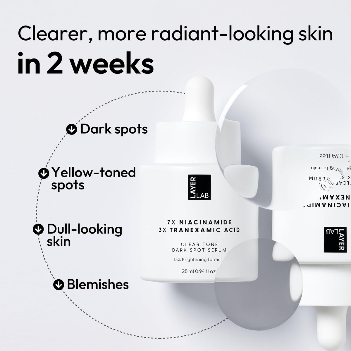 LAYERLAB label close-up listing key actives for ingredient transparency benefit