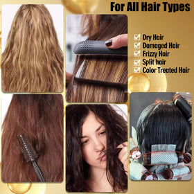 Layhomo before and after hair shine comparison illustrating smoother finish