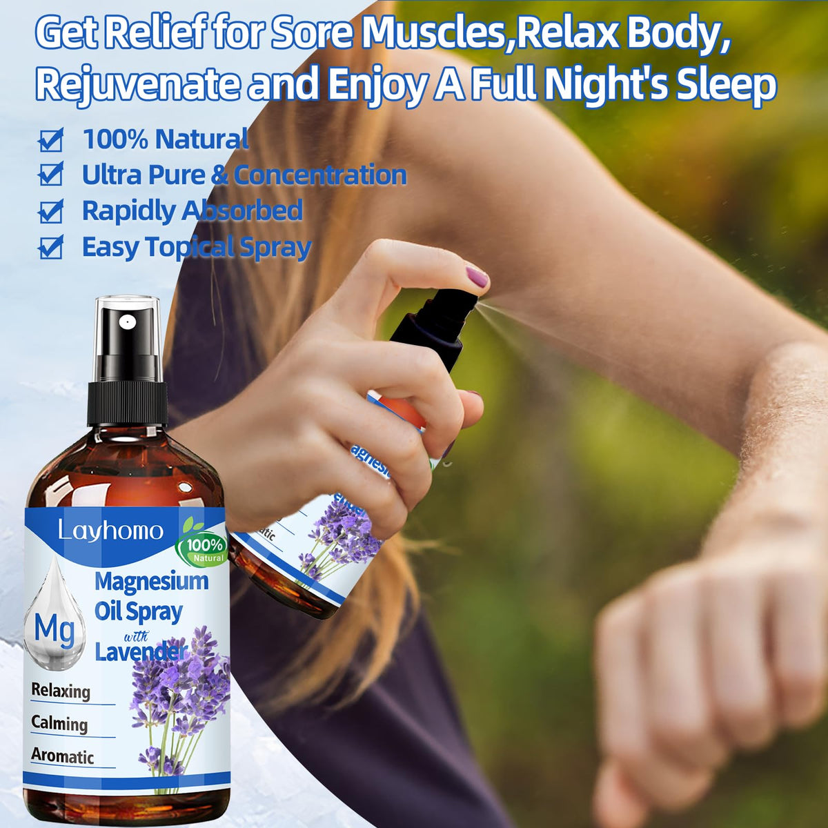 Layhomo used on legs in gym setting supporting post-workout recovery