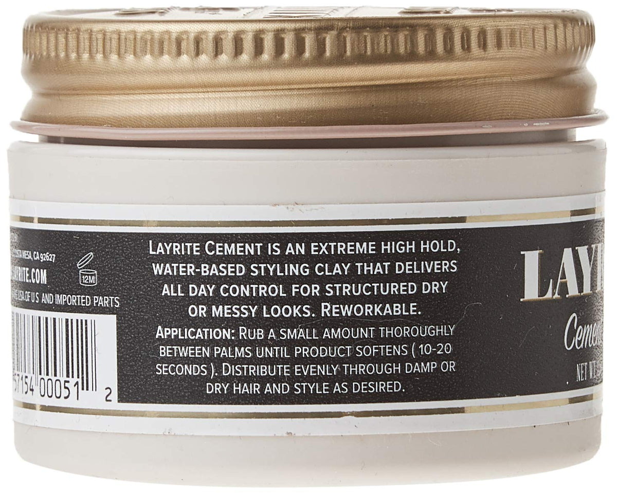 Layrite Deluxe Cement used in barber setting showing control and professional styling