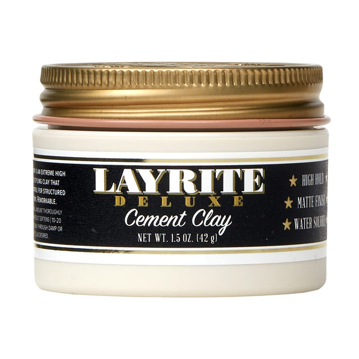 Layrite jar front view showing label and compact travel size with strong hold