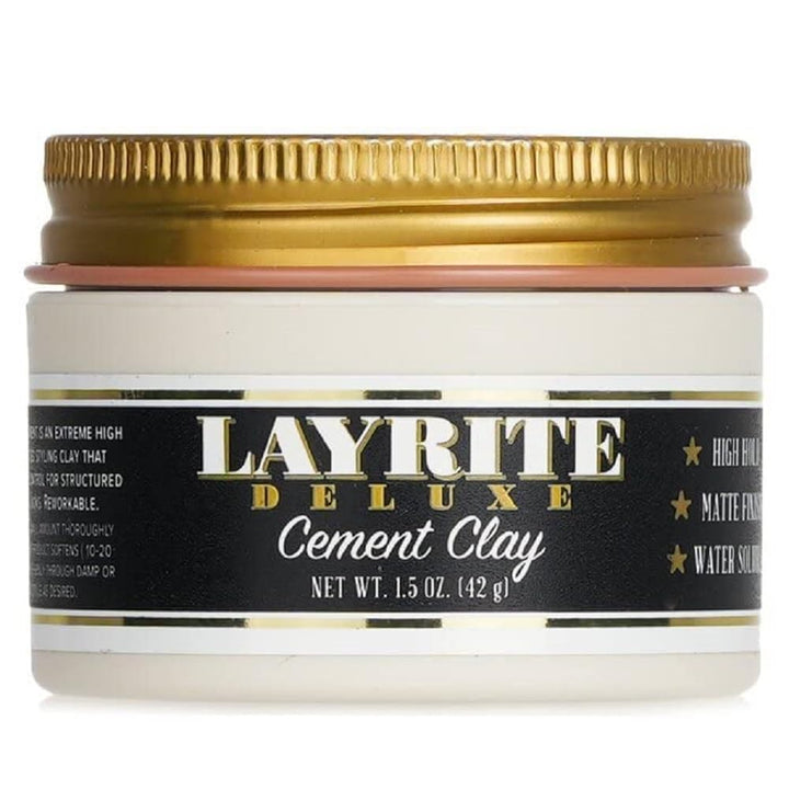 Layrite Deluxe Cement front jar showing label and compact size for reliable hold