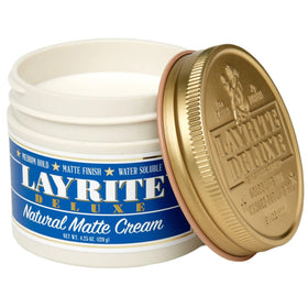 Layrite cream texture close-up showing smooth, spreadable formula and lightweight hold