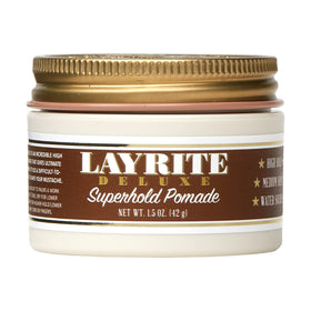 Layrite Superhold front jar showing label and size, clear branding and product details
